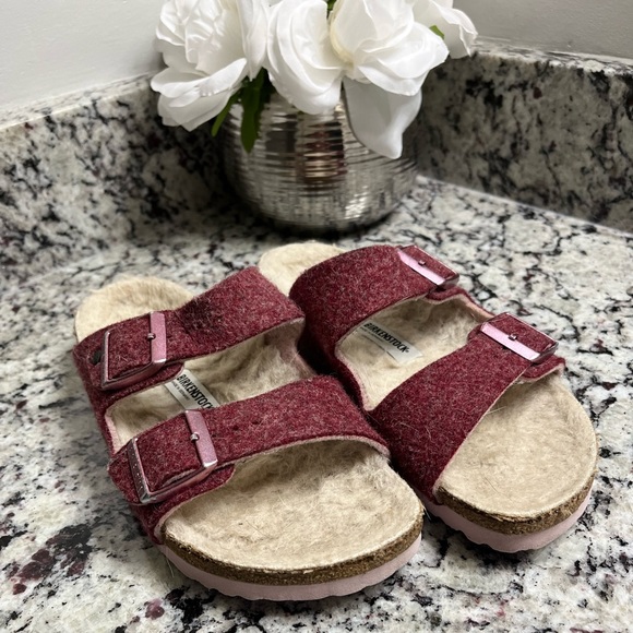 Birkenstock Arizona Pink Felt and Wool Sandal Size 36 - Picture 3 of 11